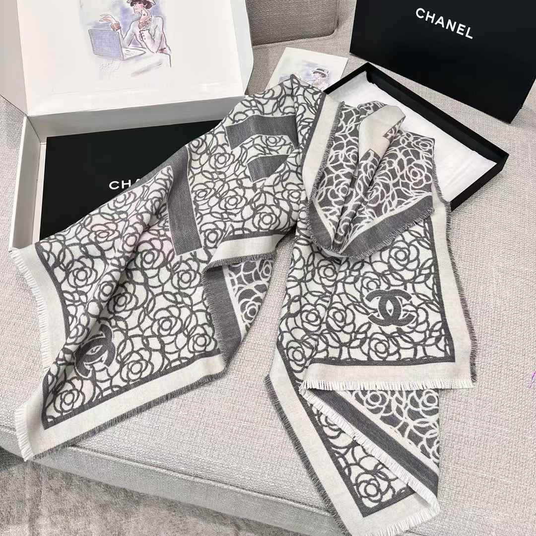 Chanel camellia scarf view 1