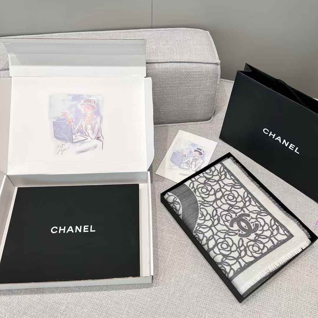 Chanel camellia scarf view 8