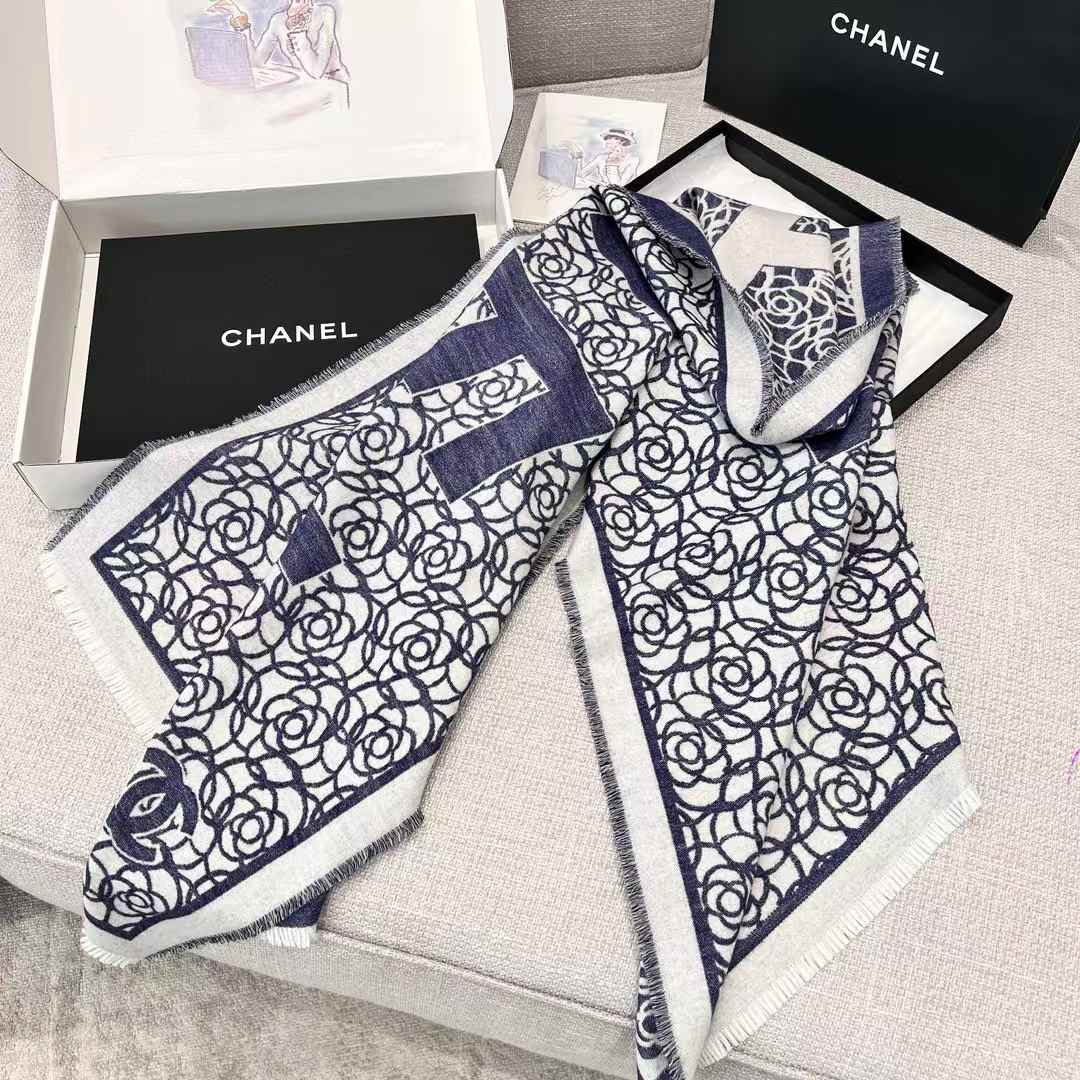 Chanel camellia scarf view 7