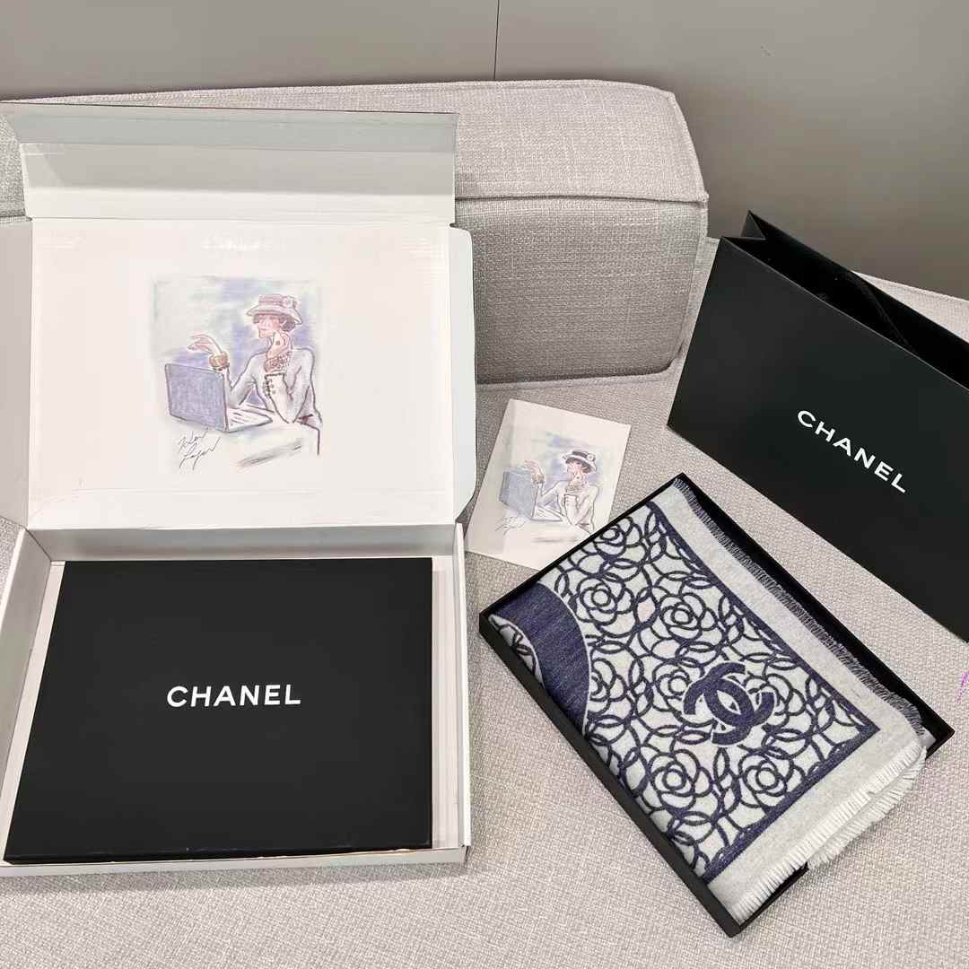 Chanel camellia scarf view 9