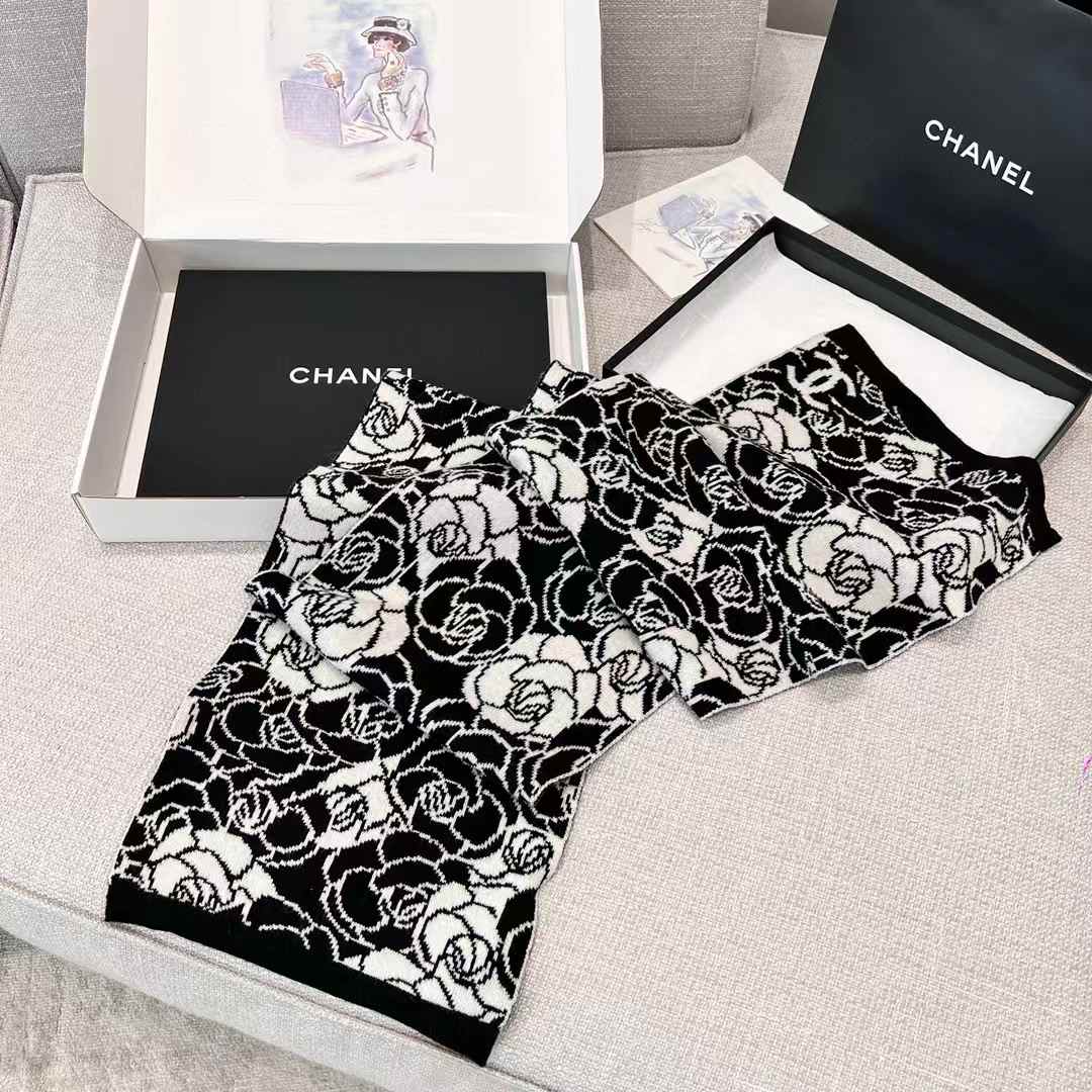 Chanel camellia scarf view 1