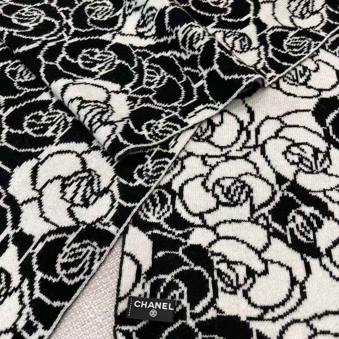 Chanel camellia scarf view 3