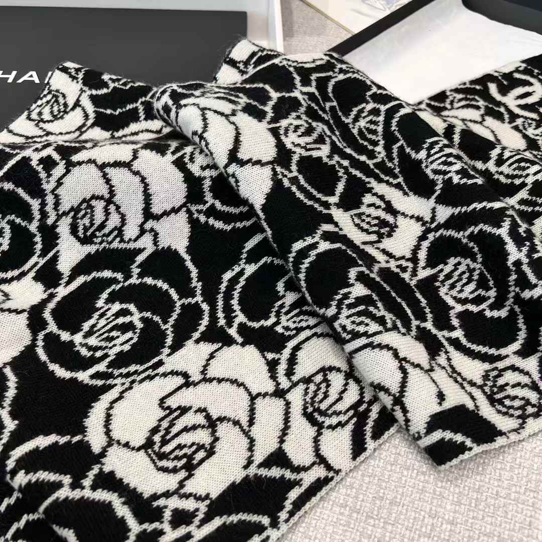Chanel camellia scarf view 6