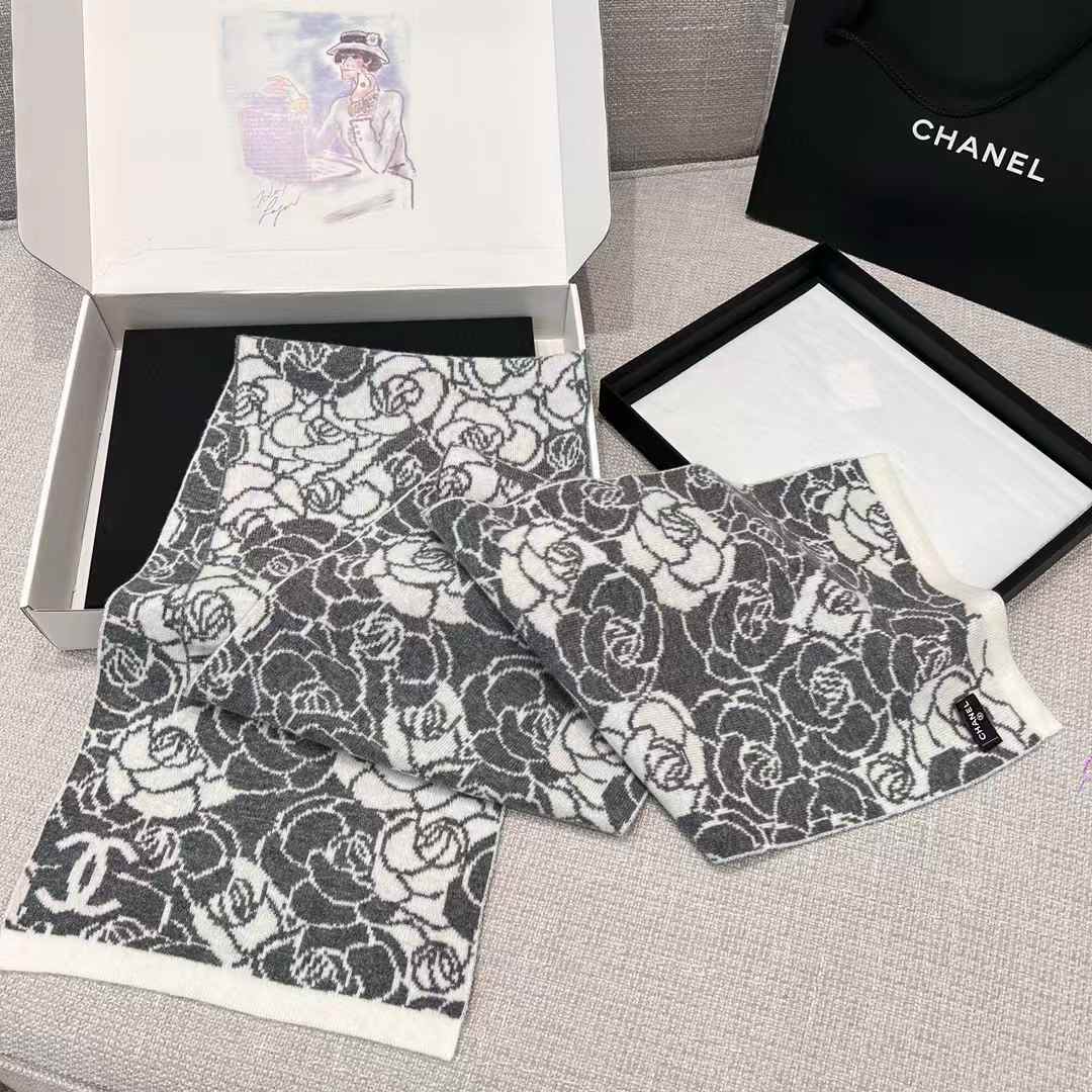 Chanel camellia scarf view 1