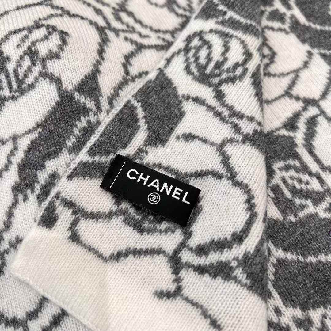 Chanel camellia scarf view 4
