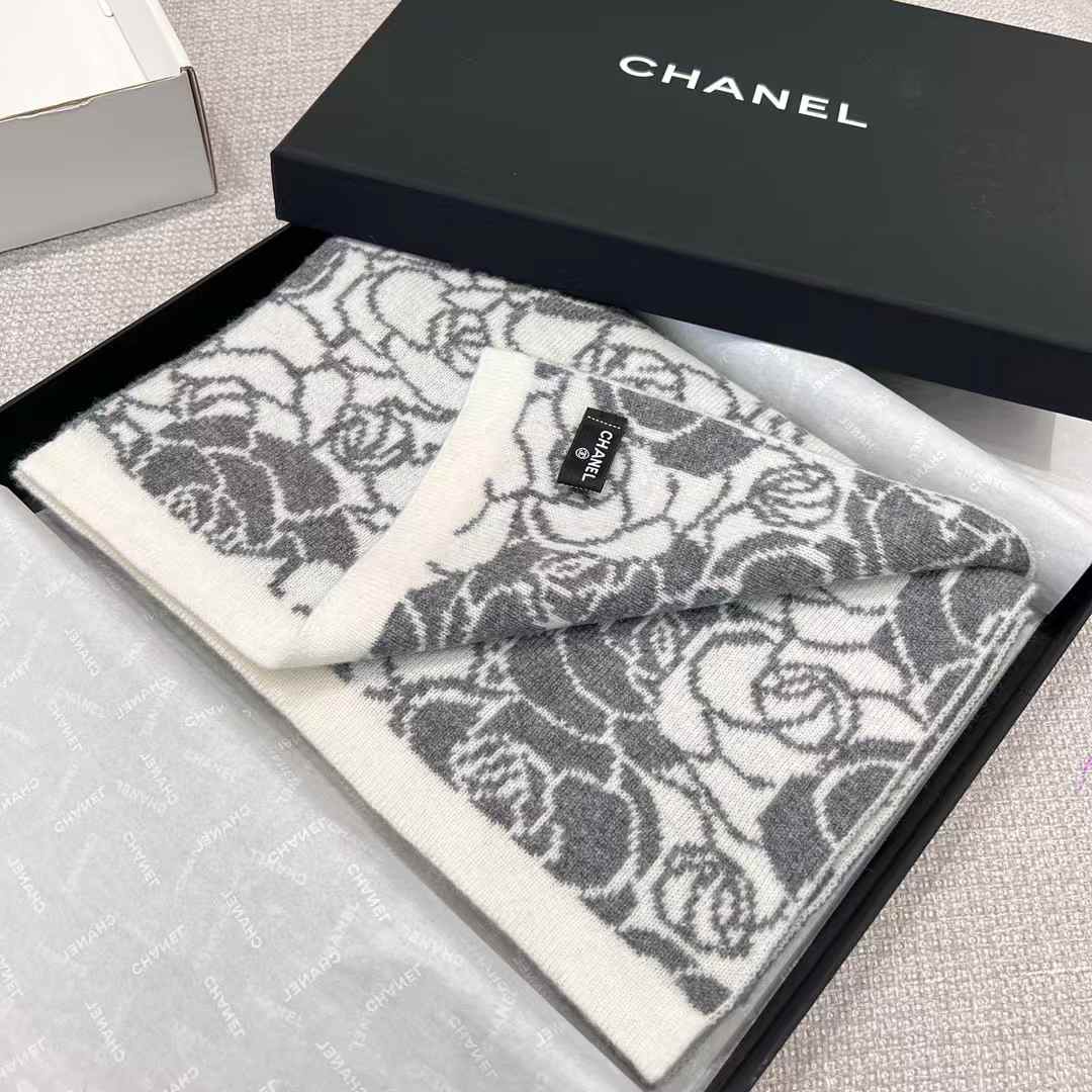 Chanel camellia scarf view 8