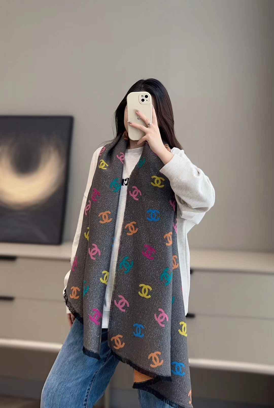 Chanel 24C Rainbow shines scarf view 9