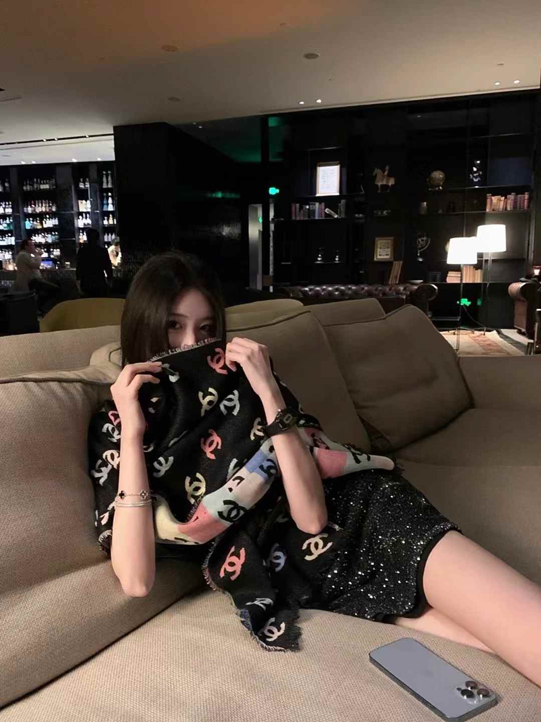 Chanel 24C Rainbow shines scarf view 9