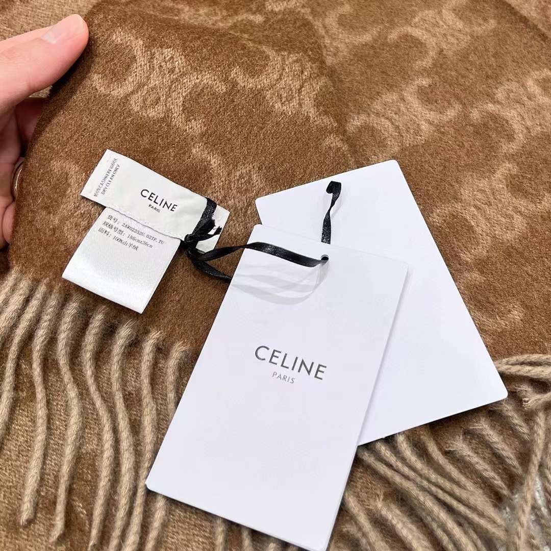 Celine Arc de Triomphe cashmere scarf view 7