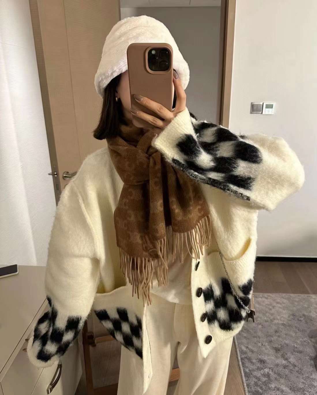 Celine Arc de Triomphe cashmere scarf view 8