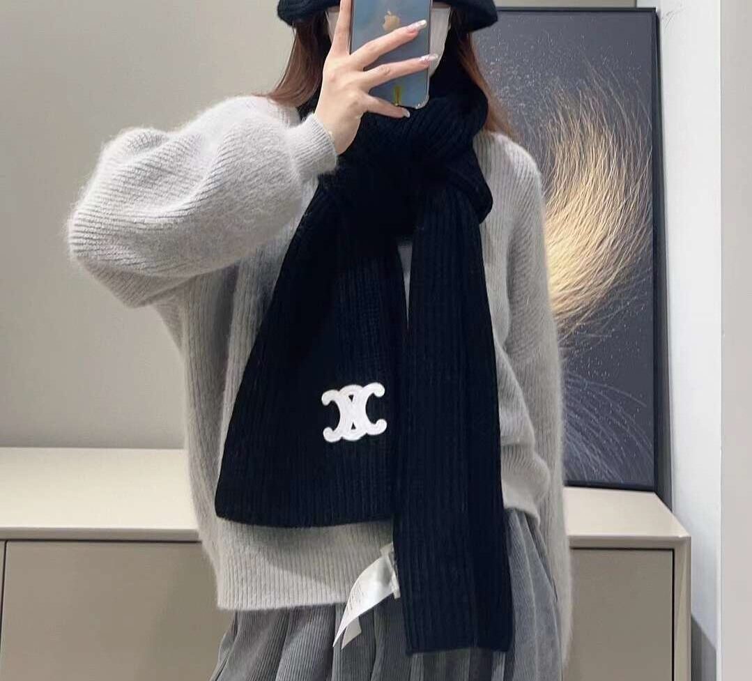 Celine Cashmere Scarf& BEANIE view 1