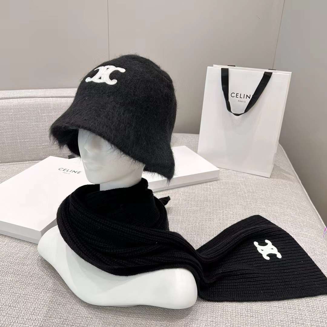 Celine Cashmere Scarf& BEANIE view 10