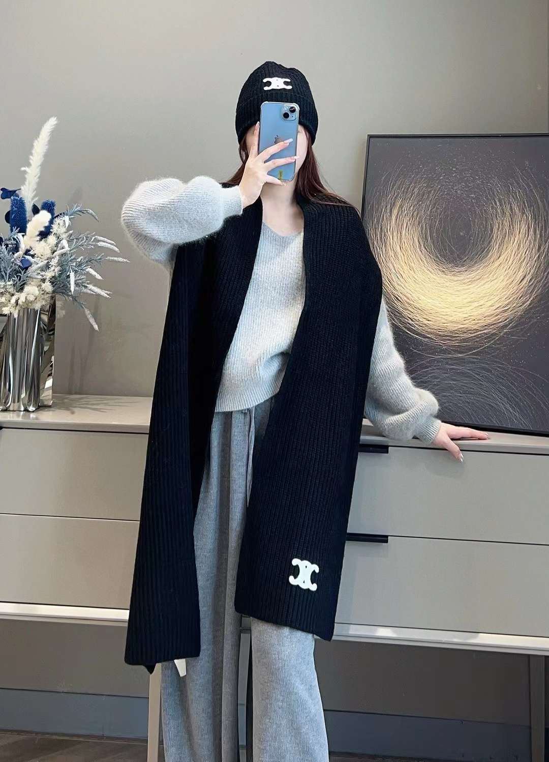 Celine Cashmere Scarf& BEANIE view 16