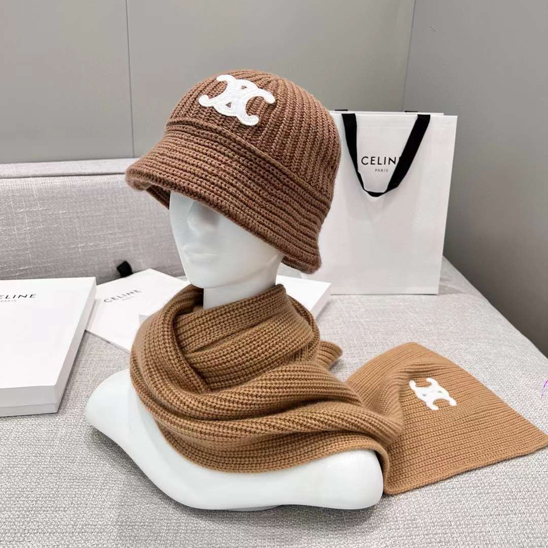 Celine Cashmere Scarf& BEANIE view 8