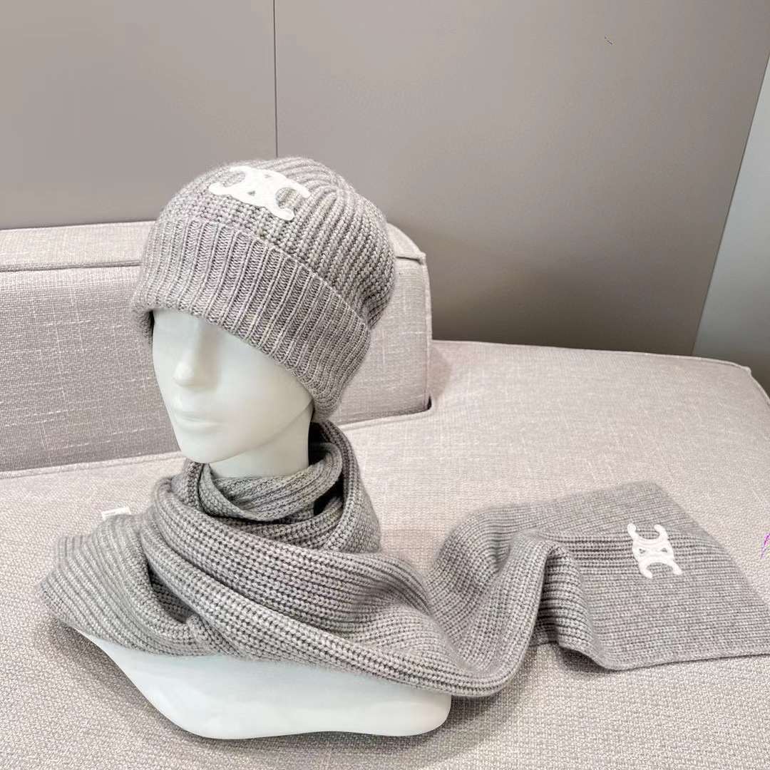 Celine Cashmere Scarf& BEANIE view 7