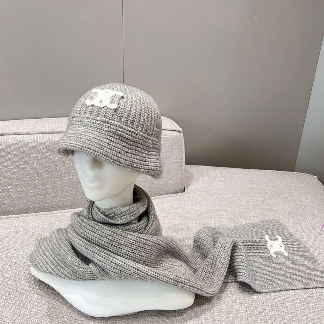 Celine Cashmere Scarf& BEANIE view 8