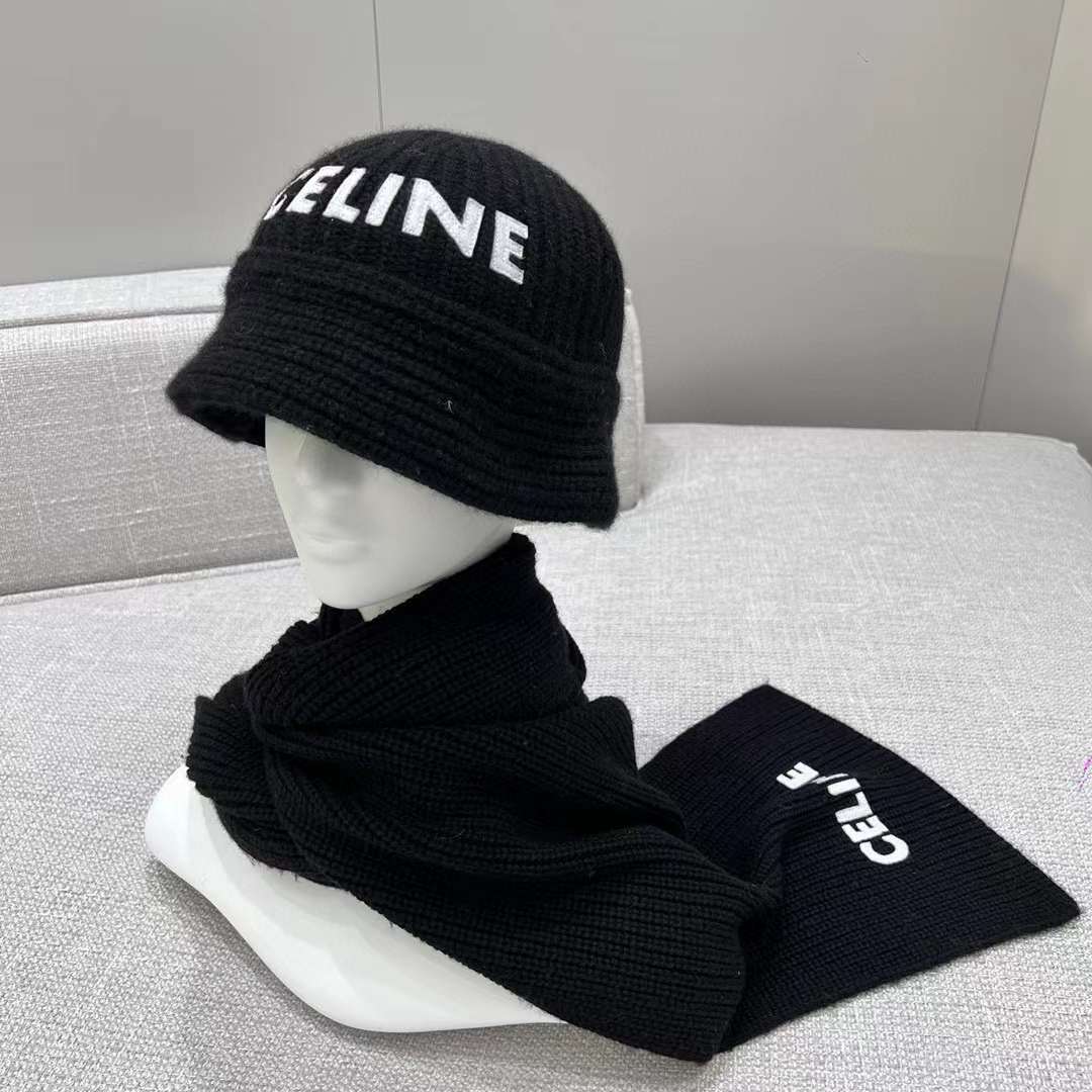 Celine Cashmere Scarf& BEANIE view 4