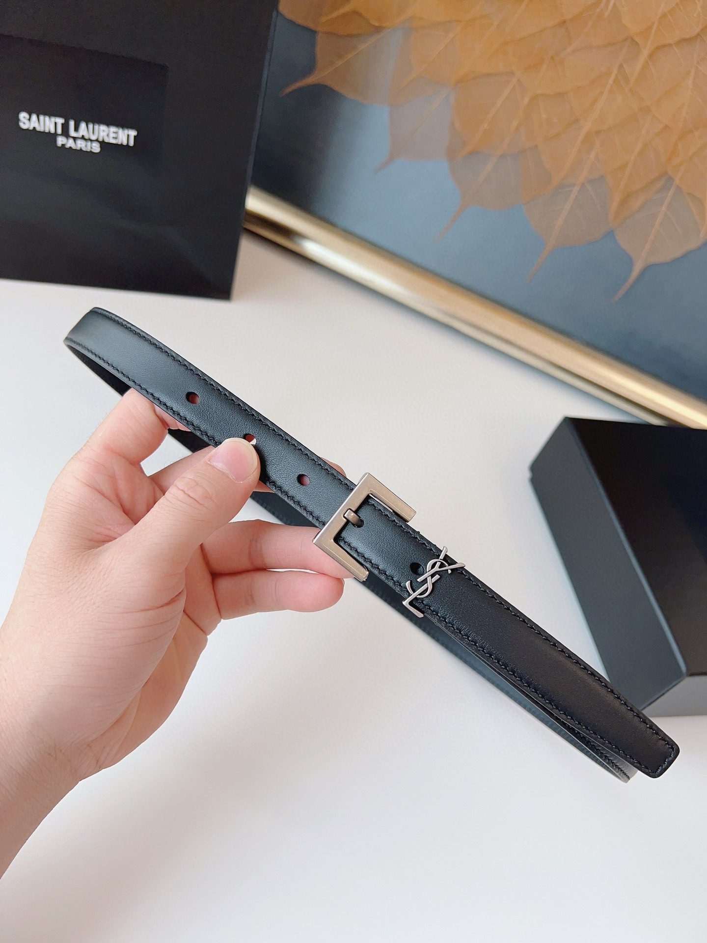 Saint Laurent LOGO belt 2.0 view 1