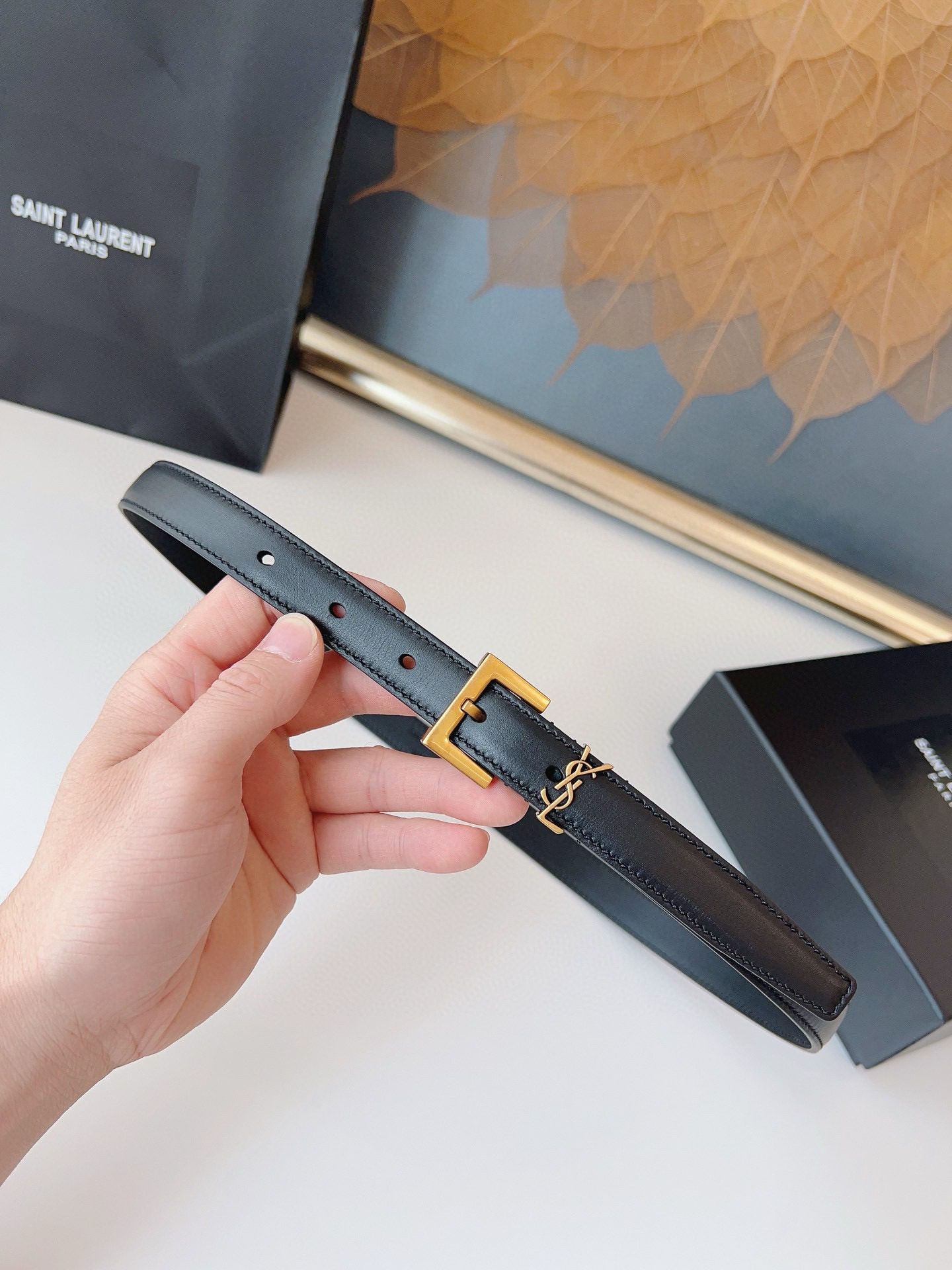 Saint Laurent LOGO belt 2.0 view 2