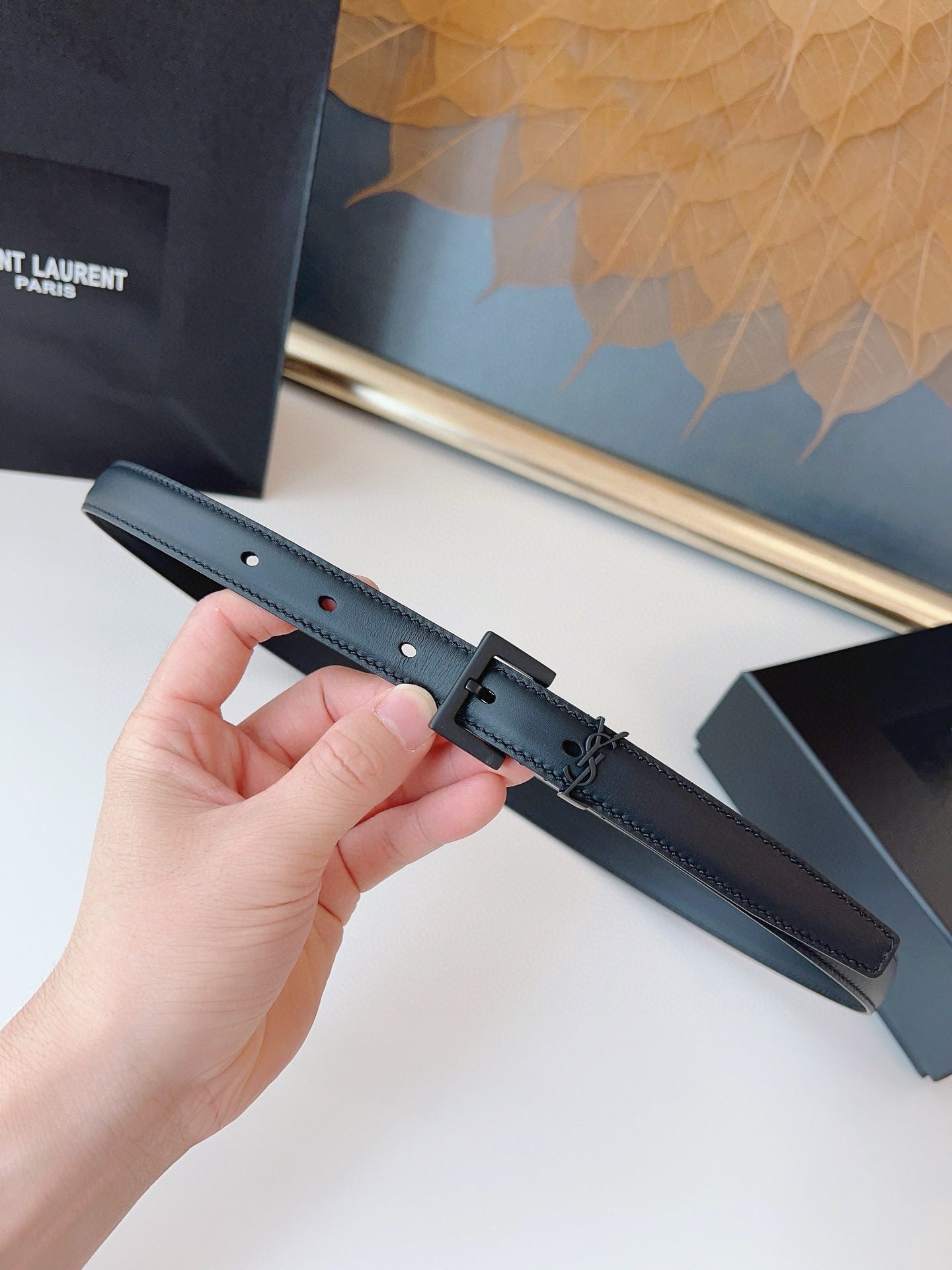 Saint Laurent LOGO belt 2.0 view 3