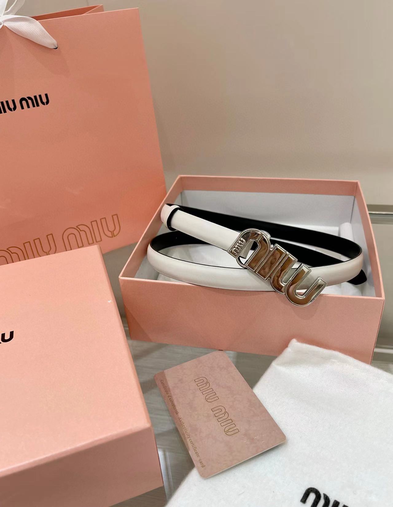 Miu Miu LOGO belt 1.5CM view 1
