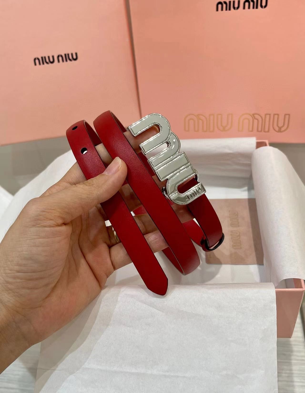 Miu Miu LOGO belt 1.5CM view 3