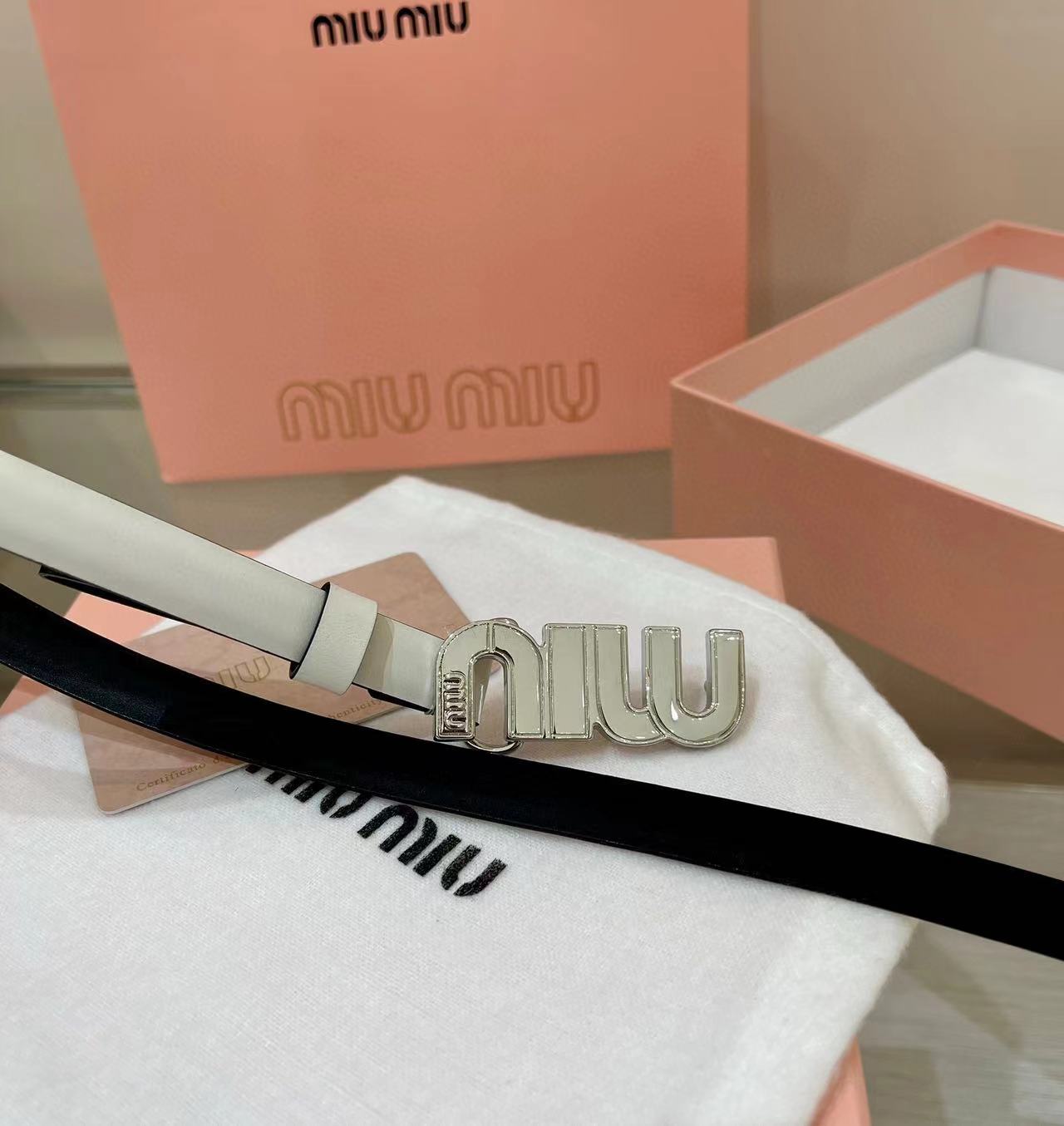 Miu Miu LOGO belt 1.5CM view 6