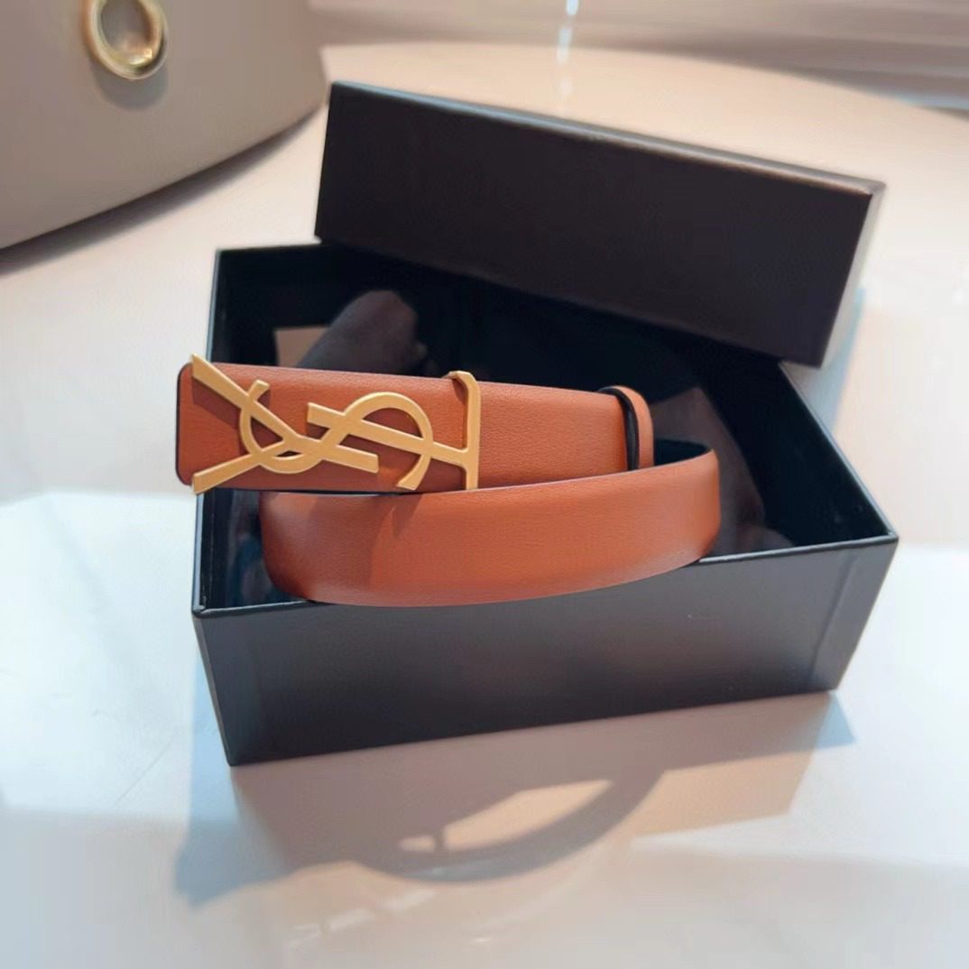 Saint Laurent Paris Logo Belt 2.5cm view 2