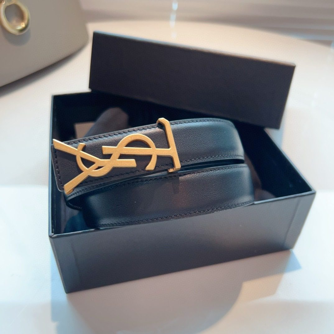 Saint Laurent Paris Logo Belt 2.5cm view 3