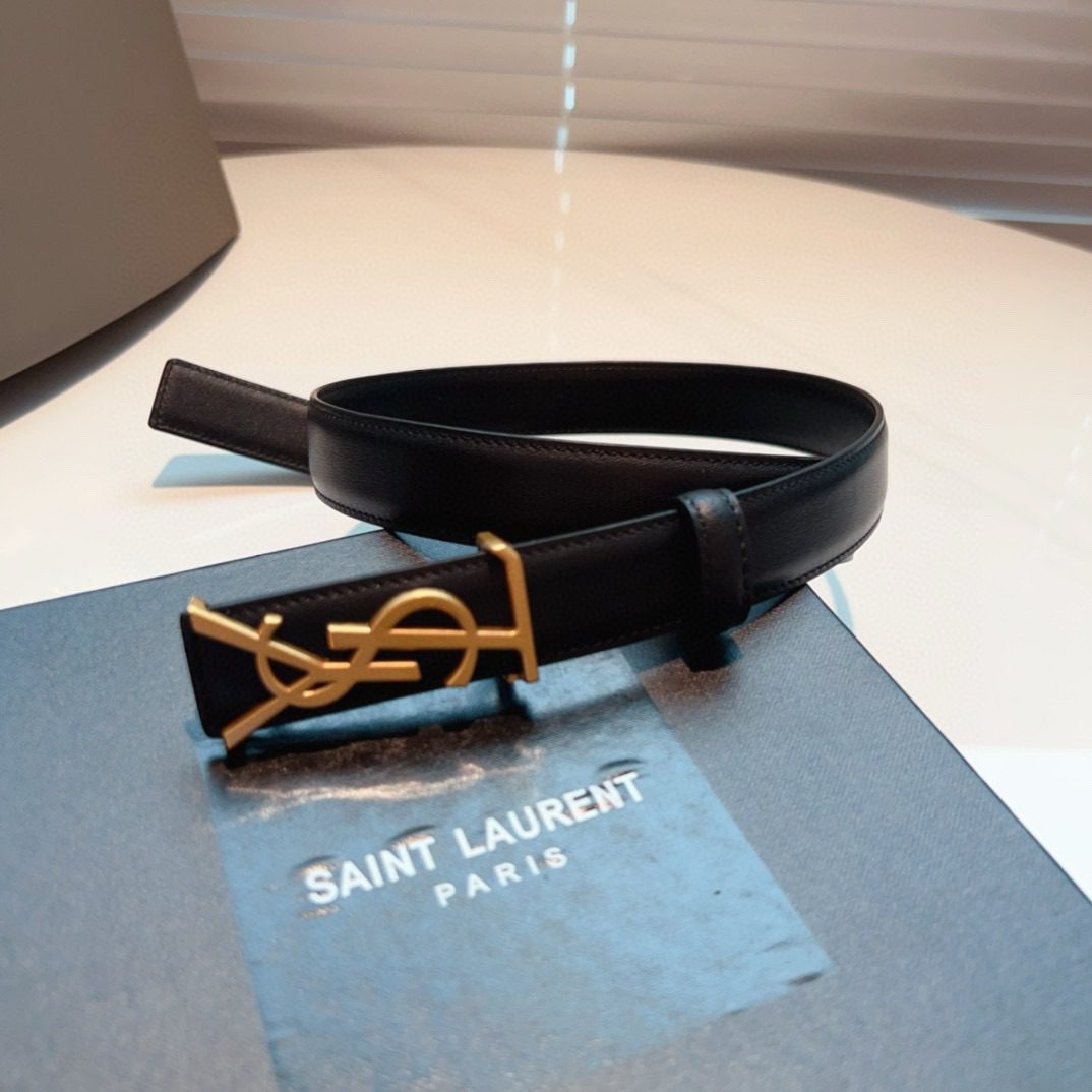 Saint Laurent Paris Logo Belt 2.5cm view 4