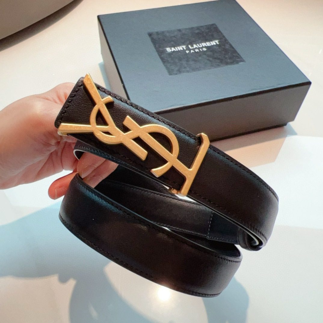 Saint Laurent Paris Logo Belt 2.5cm view 5