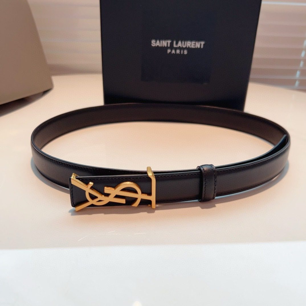 Saint Laurent Paris Logo Belt 2.5cm view 6