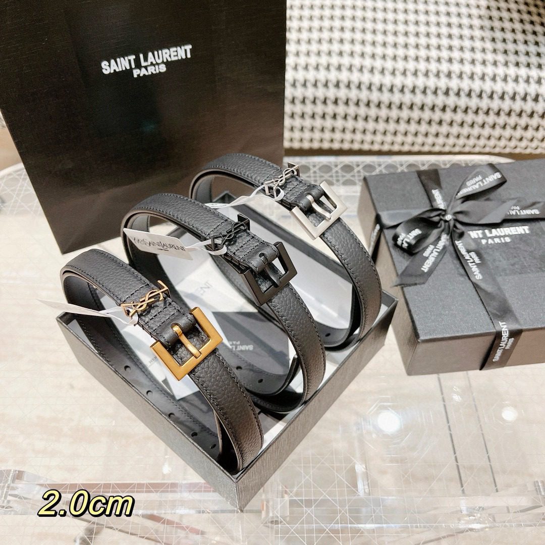 Saint Laurent Monogram Logo Belt view 1