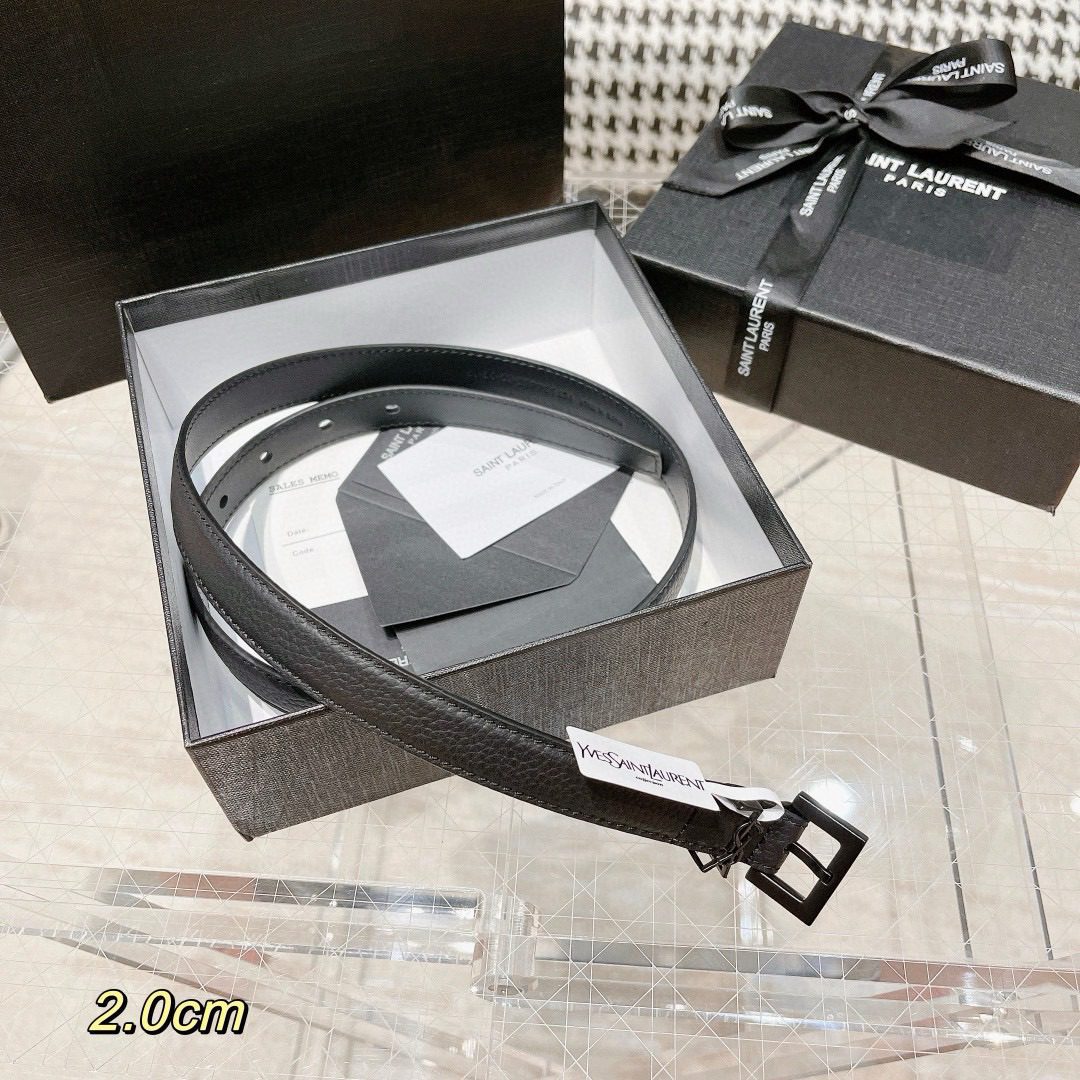 Saint Laurent Monogram Logo Belt view 3