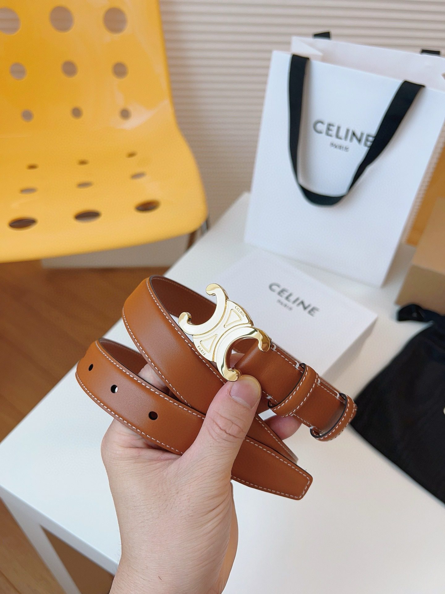 Celine LOGO belt 25mm view 3