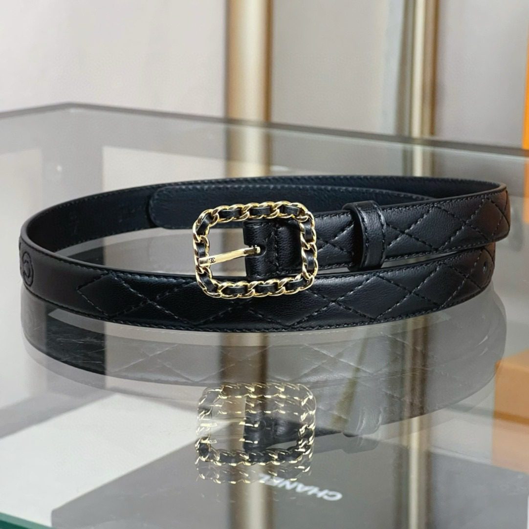 Chanel Square buckle needle through the belt 20mm view 1