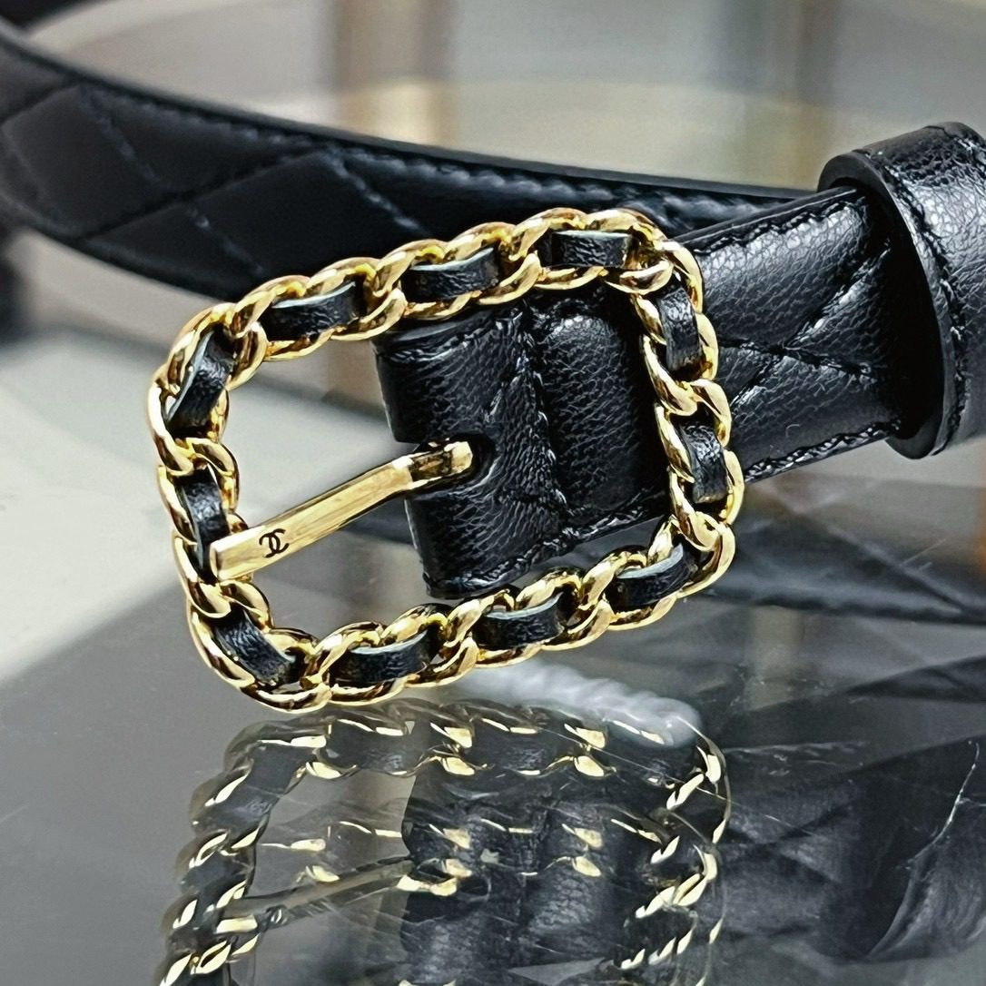 Chanel Square buckle needle through the belt 20mm view 3