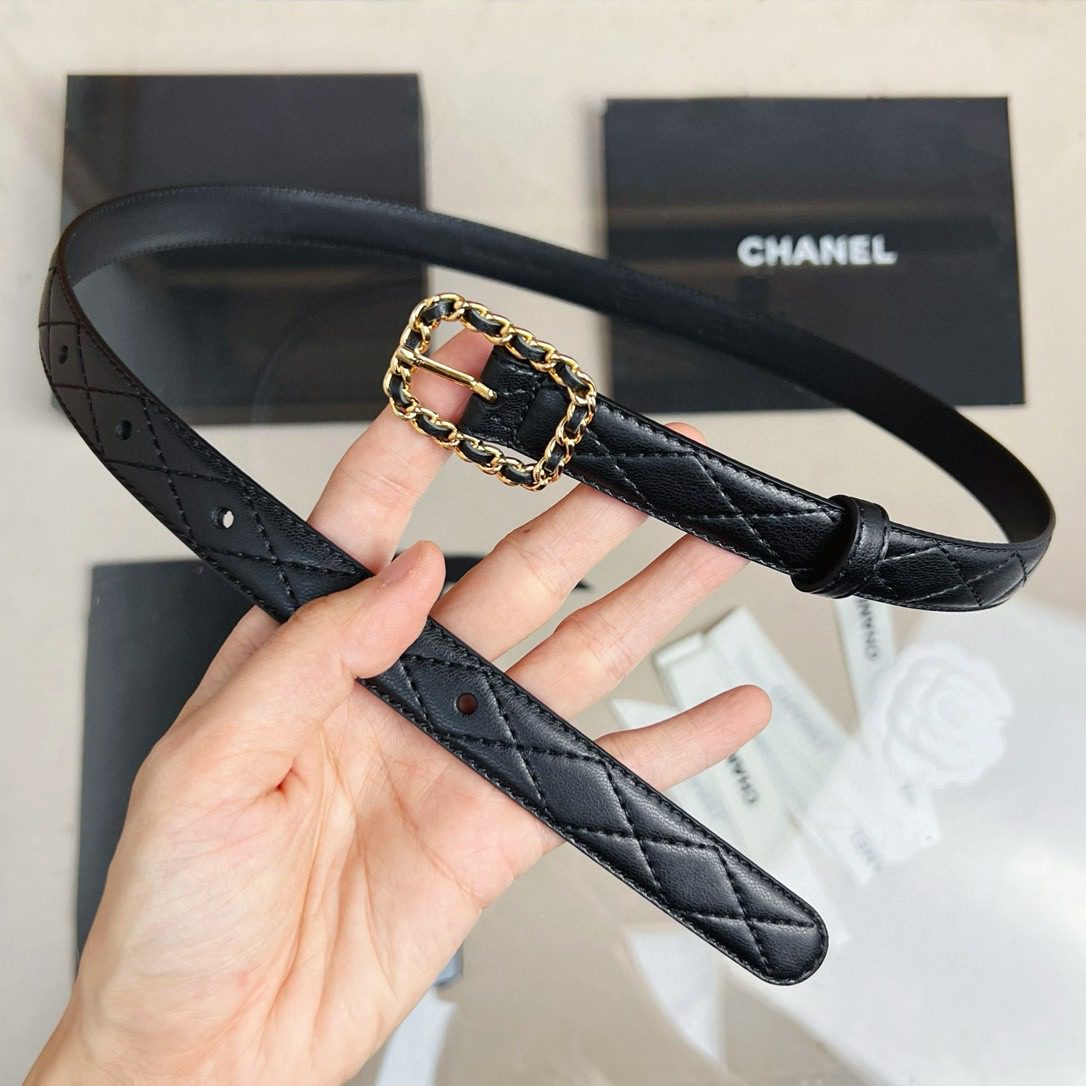 Chanel Square buckle needle through the belt 20mm view 4