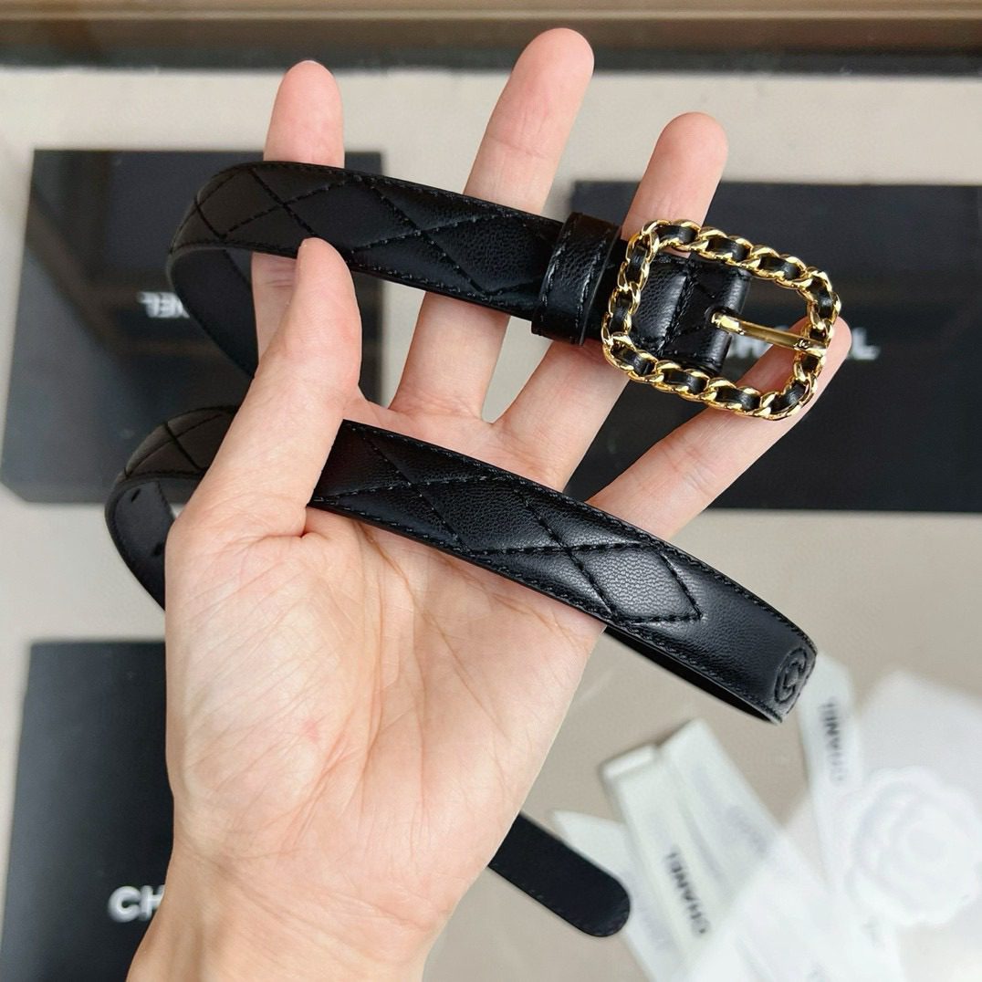 Chanel Square buckle needle through the belt 20mm view 6
