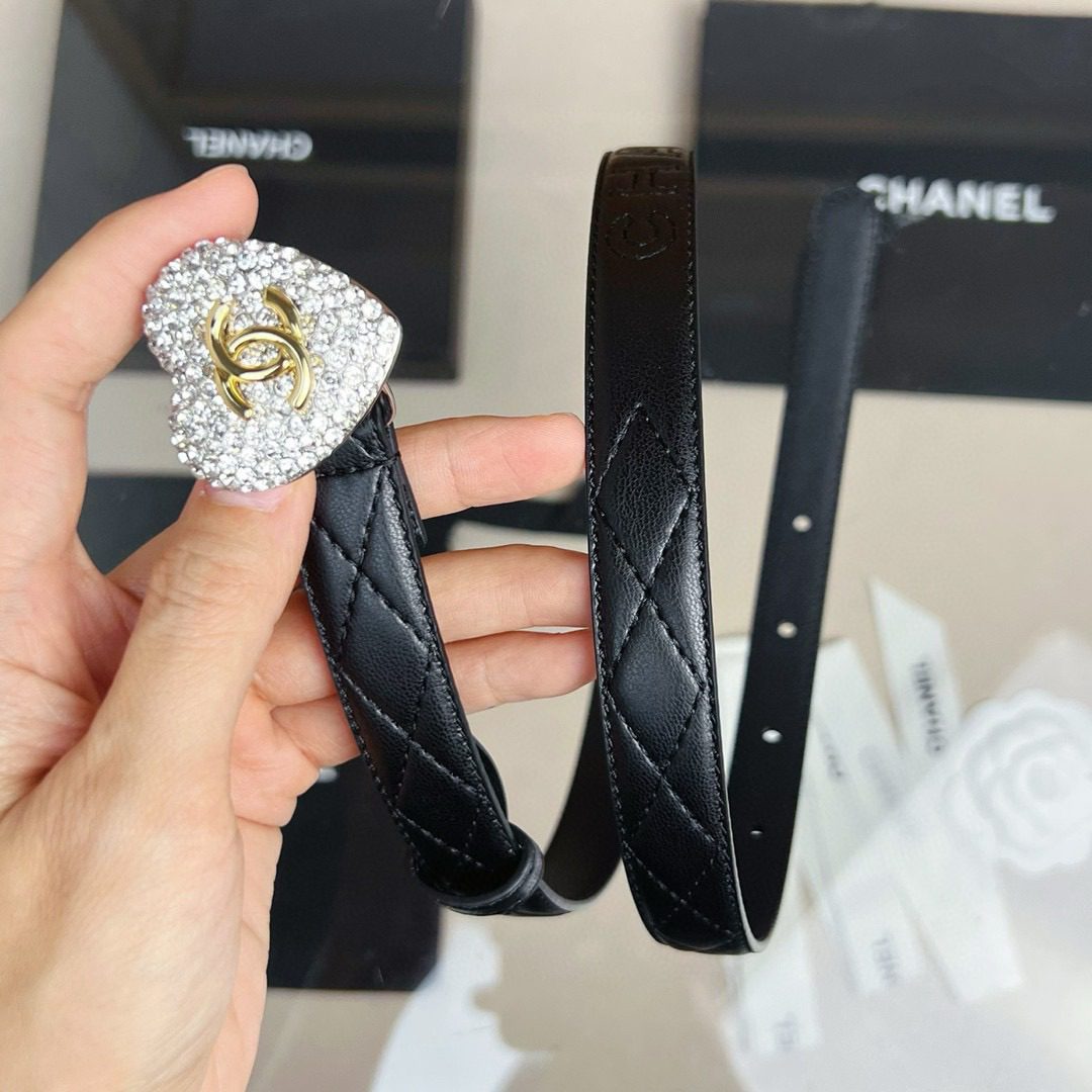 Chanel LOGO Love diamond belt 20mm view 5