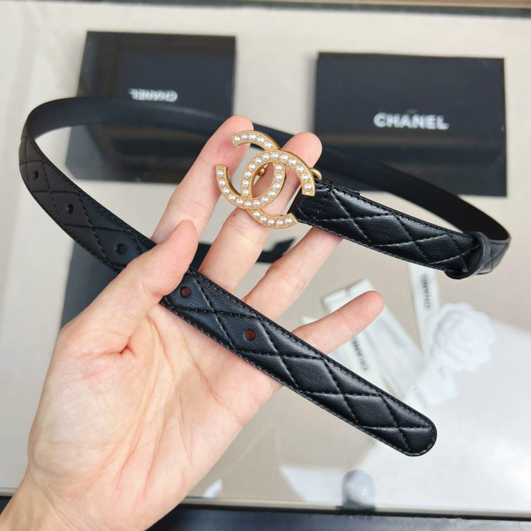 Chanel logo Pearl belt 20mm view 5