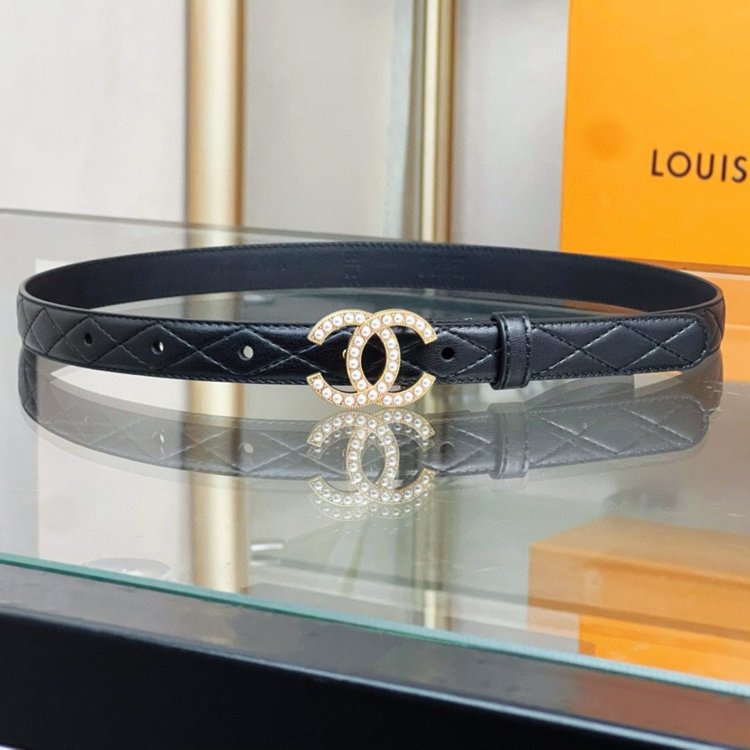 Chanel logo Pearl belt 20mm view 7