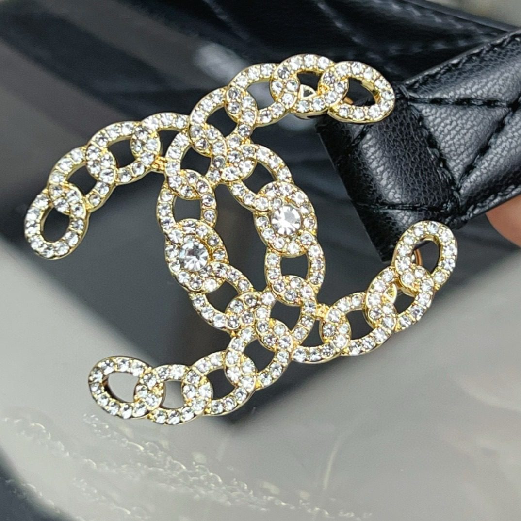 Chanel logo Rhinestone belt 20mm view 11