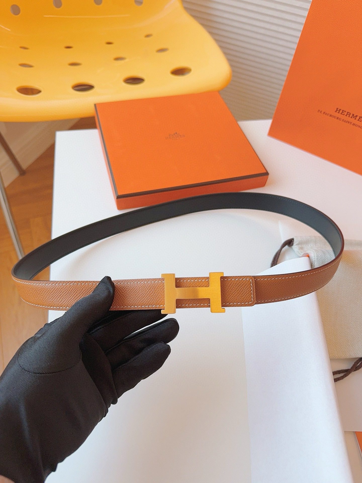 Hermès EPSOM 24mm Calfskin double-sided belt view 2