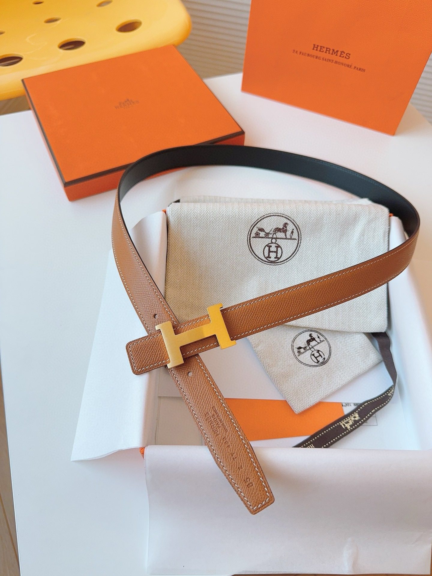 Hermès EPSOM 24mm Calfskin double-sided belt view 5