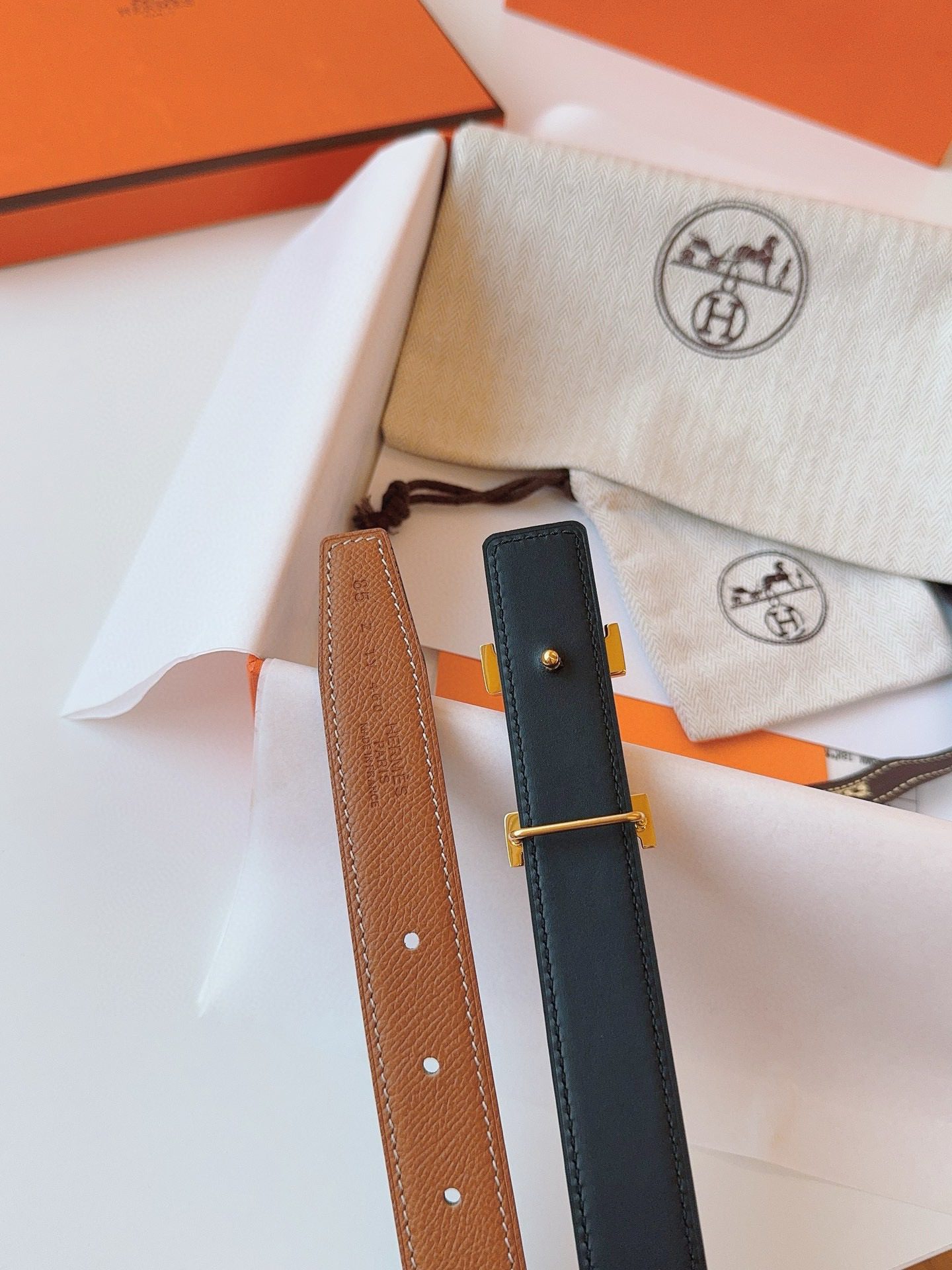 Hermès EPSOM 24mm Calfskin double-sided belt view 9