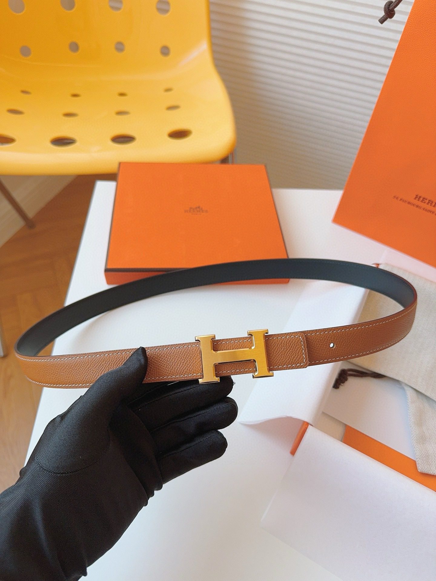 Hermès EPSOM 24mm Calfskin double-sided belt view 2
