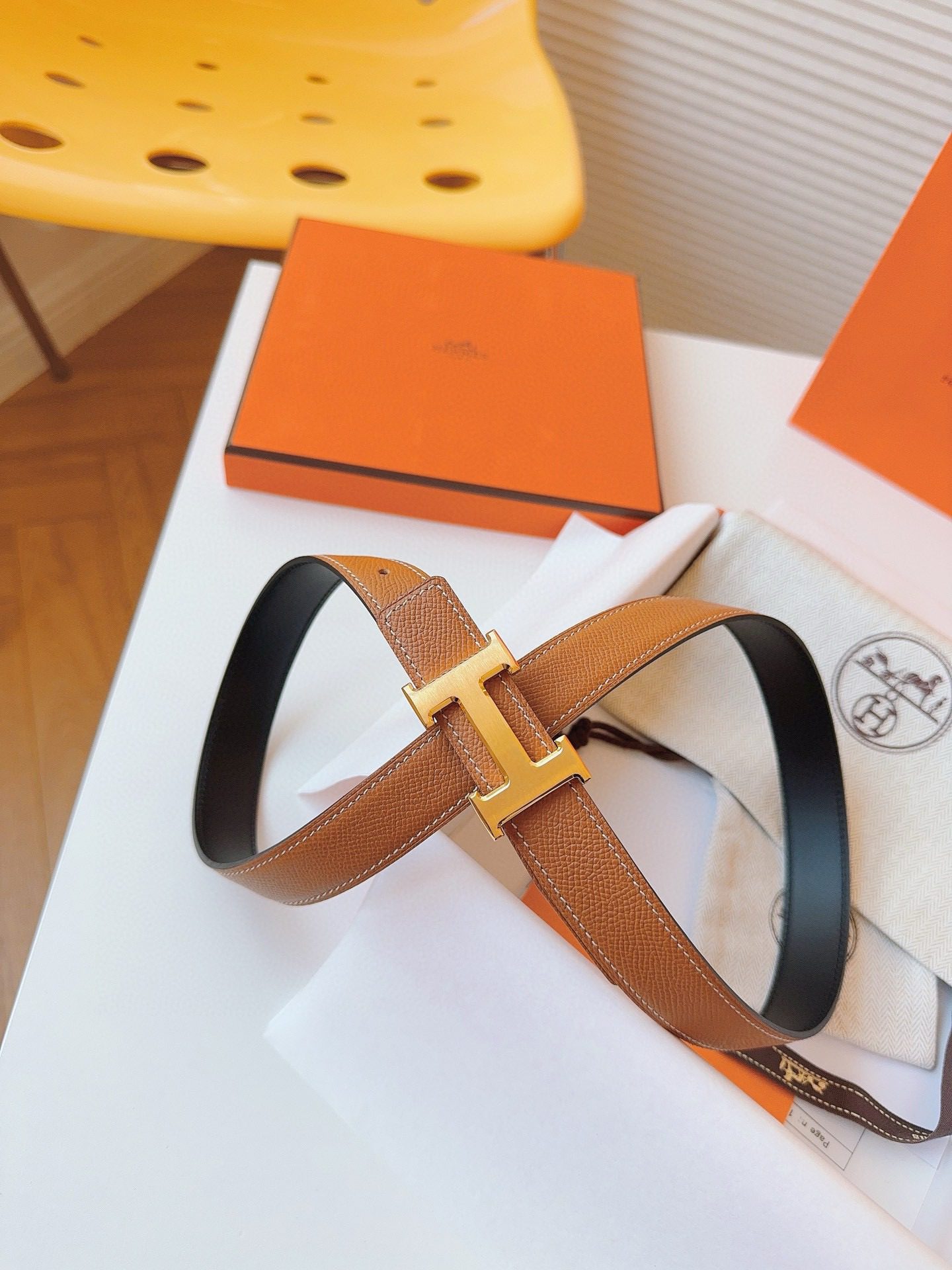 Hermès EPSOM 24mm Calfskin double-sided belt view 6