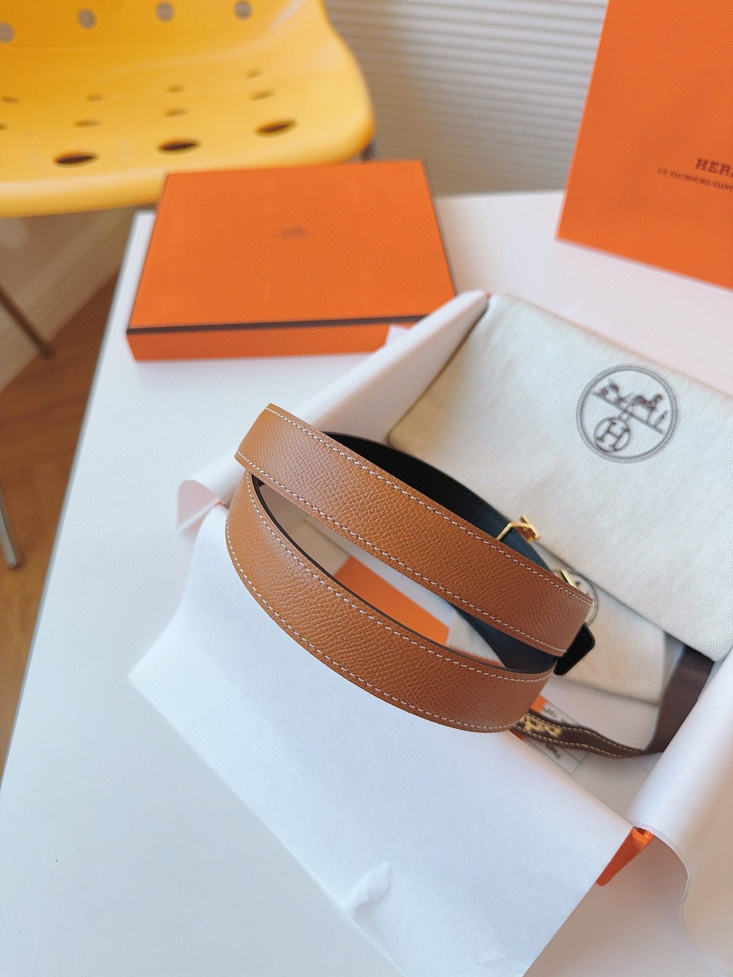 Hermès EPSOM 24mm Calfskin double-sided belt view 8
