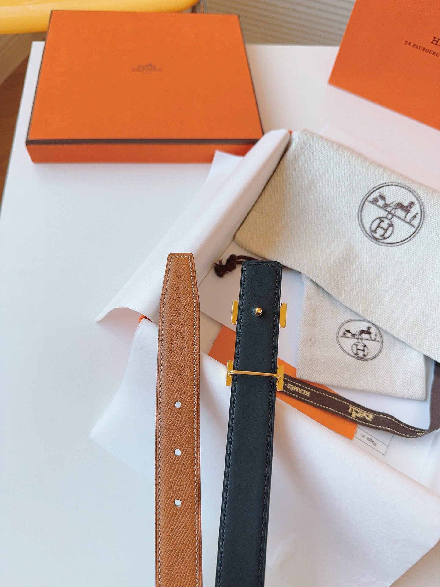 Hermès EPSOM 24mm Calfskin double-sided belt view 9